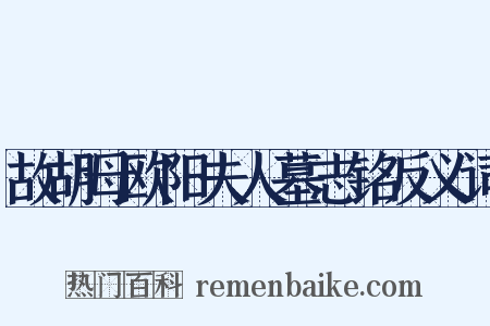 故胡母欧阳夫人墓志铭反义词是什么意思的图片